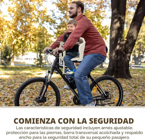 Vista 2 de Kid's Bike seat Front Child Carrier Bike Chair for Bicycle Kids seat for Children 2~4 Years,Weight 55 lbs blanco roto montado en el frente