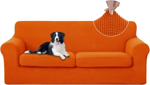 Vista 71 de U-NICE HOME Funda elástica para sofá de 3 piezas, funda de sofá lavable con cojín de asiento individual para sofá de 2 cojines, apta para mascotas