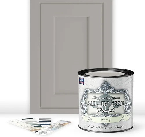 Vista 88 de Pintura TODO EN UNO, Abbey (gris cálido), Muestra de 8oz - Pintura duradera para gabinetes y muebles. Imprimación y capa superior incorporadas,