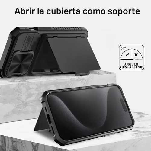 Vista 4 de BXYJY Funda tipo cartera para iPhone 15 Pro, tarjetero (4-5 tarjetas)