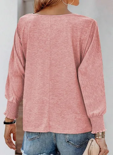 Vista 4 de Dokotoo Camisetas de manga larga para mujer 2023, camisetas ajustadas básicas