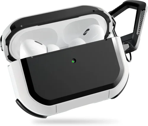 Vista 7 de PZOZ Funda protectora con llavero compatible con Apple Airpods Pro de 2ª generación, PC y TPU cubierta dura protectora compatible con carga