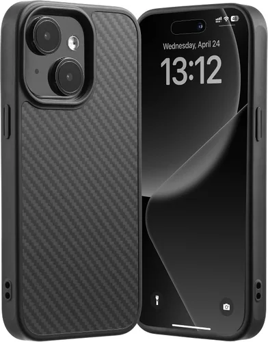 Vista 32 de Tigowos Funda magnética para iPhone 15, resistente a las caídas, sensación de piel mate, a prueba de golpes, ajuste delgado para iPhone 15, negro