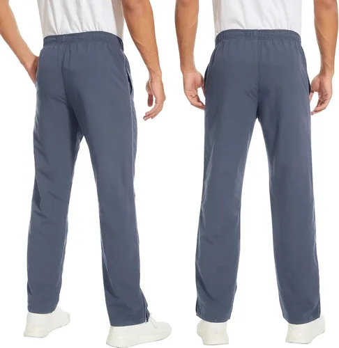 Vista 4 de ARCTHLEX Pantalones deportivos para hombre, pantalones deportivos con bolsillos, pantalones de correr para hombre, parte inferior abierta