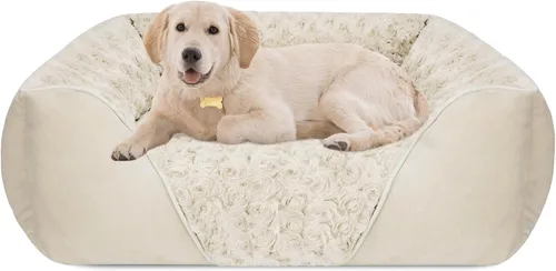 Vista 21 de INVENHO Cama para perros pequeños para perros medianos a grandes, rectangular, ortopédica, suave, relajante, duradera, con parte inferior