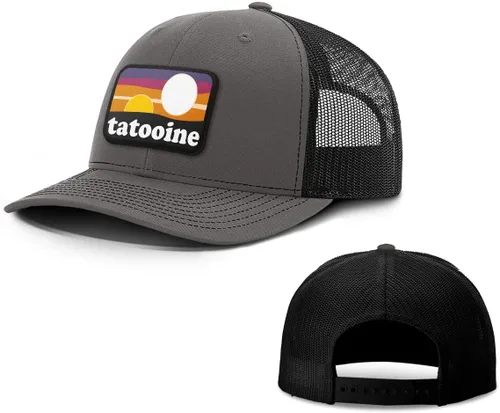 Vista 5 de BustedTees Tatooine - Gorra de béisbol para hombre y mujer, malla transpirable, ajustable, con cierre de malla