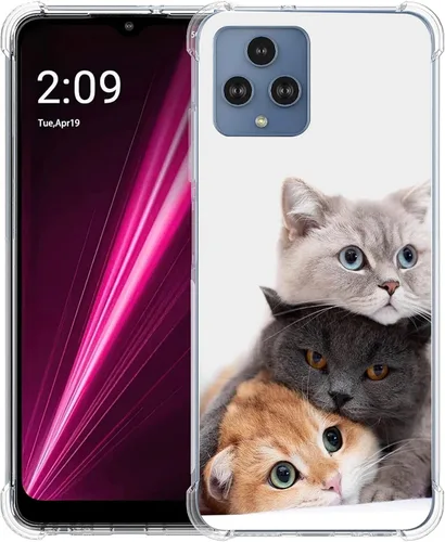 Vista 28 de Revvl 6 5G - Funda protectora de poliuretano termoplástico resistente a los arañazos y a prueba de golpes con diseño de mandala de pavo real