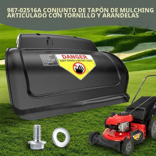 Vista 5 de 987-02516A Conjunto de tapón de mulching con bisagras para modelos Troy