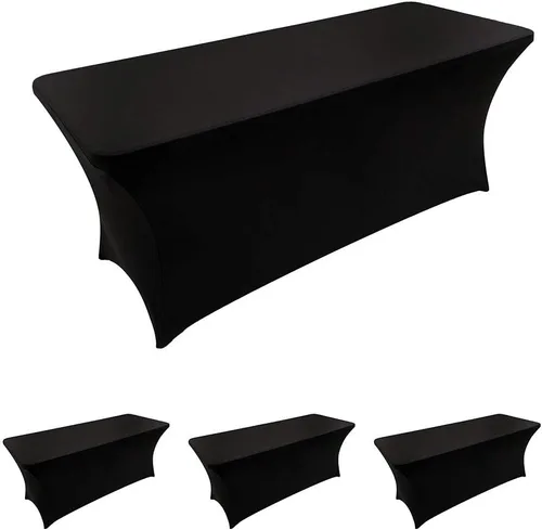 Vista 63 de LZY Mantel de mesa elástico ajustable de elastano para mesa plegable de 4, 6 o 8 pies, mantel rectangular de cóctel, perfecto para fiestas