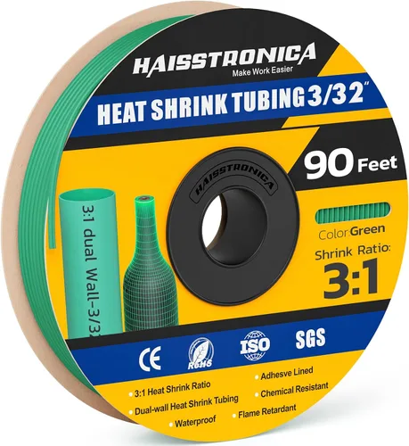 Vista 27 de haisstronica Tubo termorretráctil 3:1, relación de encogimiento, tubo termorretráctil de grado marino forrado con adhesivo para el hogar, automoción