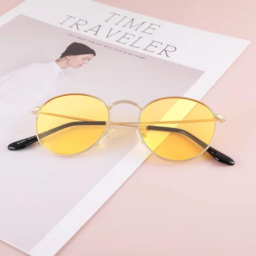 Vista 5 de Pro Acme Gafas de sol polarizadas de metal redondas pequeñas para mujer, estilo retro