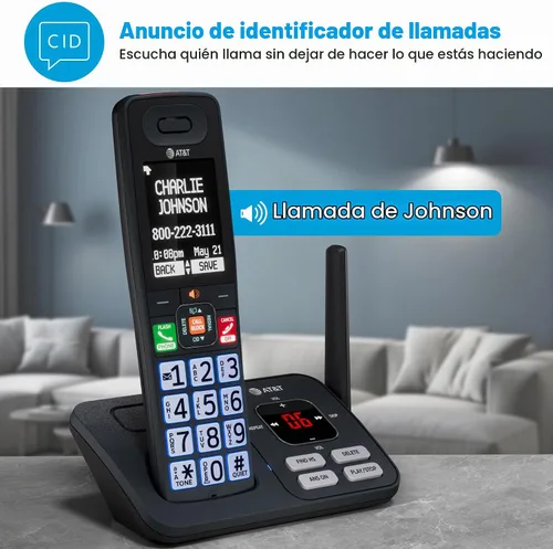 Vista 8 de Teléfono inalámbrico AT&T con sistema de contestador — BL108