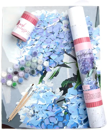 Vista 15 de Pink Picasso Kit de Pintura Floral Botánica por Números para Adultos y Adolescentes Juegos de Kits de Pintura Acrílica DIY en Lienzo 16x20
