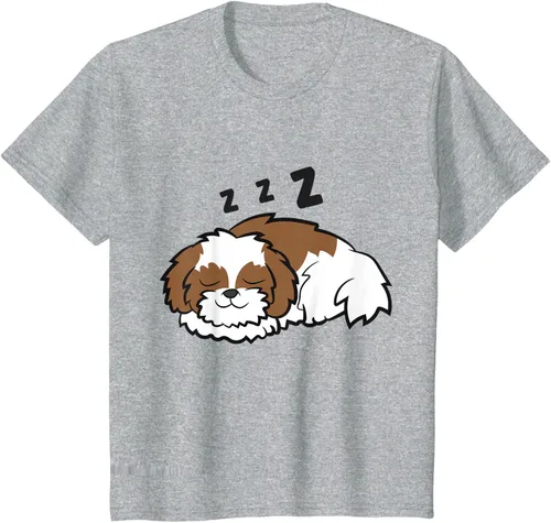 Vista 6 de Camiseta Tired Shih Tzu Dog Cute Sleeping Shih Tzu, Blanco