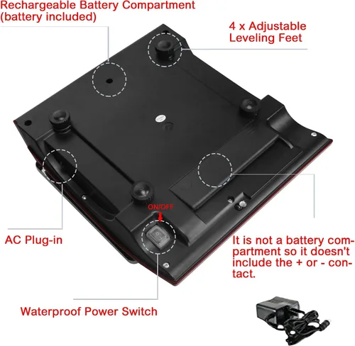 Vista 5 de Báscula de computación electrónica de precio 66 lb/30 kg impermeable, digital comercial para alimentos y carnes, báscula de pesaje recargable