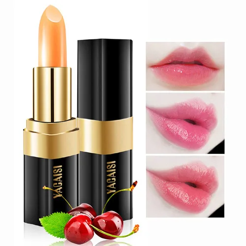 Vista 11 de Lápiz labial que cambia de color, Bálsamo labial mágico que cambia de color (Negro a Rojo ladrillo), Lápiz labial hidratante natural Labiales