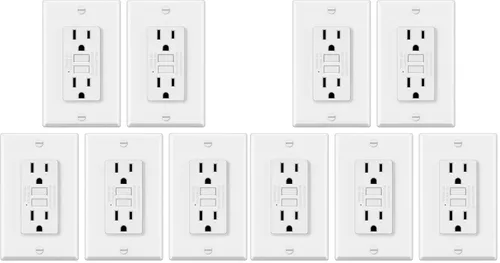 Vista 8 de ELECTECK Paquete de 5 Tomacorrientes GFCI de 15 Amperios, No Resistente a Manipulaciones, Receptáculos GFI Decorativos con Indicador LED Botón