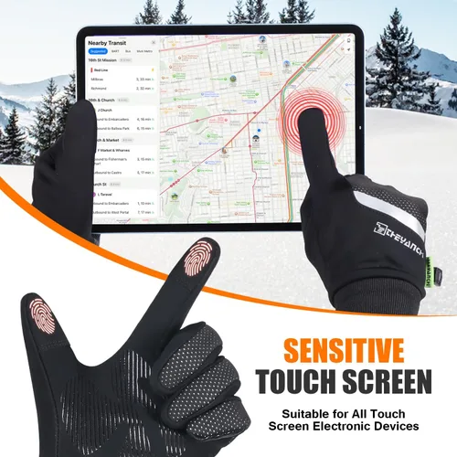 Vista 6 de Guantes de invierno para hombres y mujeres, guantes térmicos extendidos para hombres