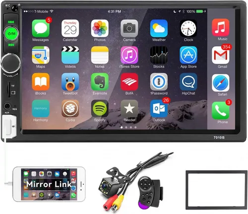 Vista 9 de UNITOPSCI Estéreo de auto de doble DIN con Apple CarPlay y Android Auto Bluetooth, pantalla táctil de 7 pulgadas, radio de auto de 2 DIN