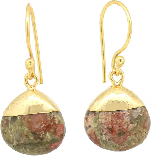 Vista 11 de Gempires - Pendiente de gancho de pera natural, pendiente de meditación, joyería hecha a mano, regalo para ella