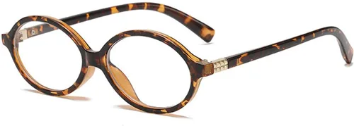 Vista 10 de Onrtry Lentes retro ovalados con bloqueo de luz azul para mujeres y hombres, anteojos falsos nerd redondos sin receta