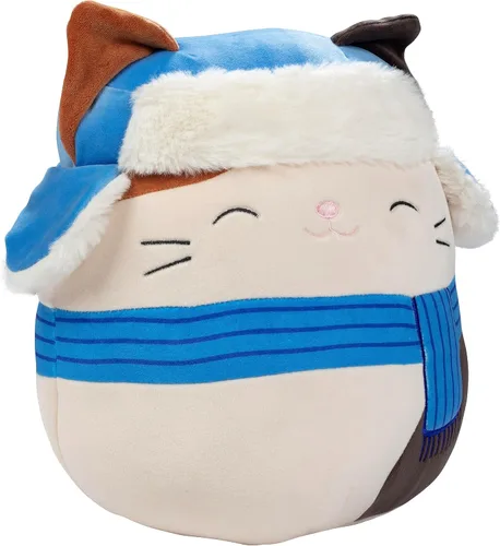 Vista 2 de Squishmallows Original de 10 Pulgadas Cam El Gato de Navidad - Peluche Oficial de Jazwares para las Fiestas - Gato Blando y Esponjoso Coleccionable