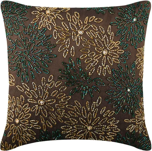 Vista 7 de The HomeCentric Fundas de almohada, fundas de cojín decorativas marrones para sofá de 16 x 16 pulgadas (15.7 x 15.7 in), cojines jacquard, 7. Marrón