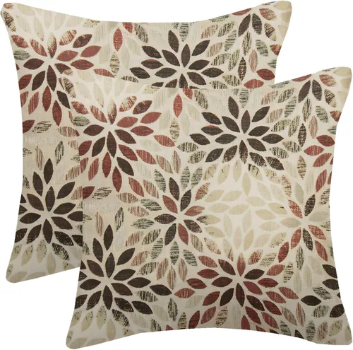 Vista 13 de Juego de 2 fundas de almohada negras y grises de 40 x 40 cm, geométricas, florales, decorativas para exteriores, fundas de almohada estilo granja