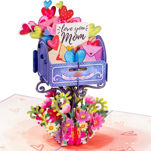 Vista 10 de Paper Love Best Mom Pop Up - Tarjeta de felicitación para el día de la madre hecha a mano en 3D, tarjetas de felicitación para el día de la madre, 5