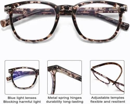 Vista 5 de EYECEDAR Reading Glasses For Men and Women TR90 Material Flexible Frames Readers