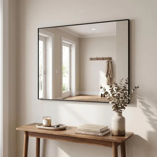 Vista 19 de BEAUTYPEAK Espejo de pared rectangular dorado de 24 x 36 pulgadas con marco de metal, se cuelga horizontal o vertical para sala de estar