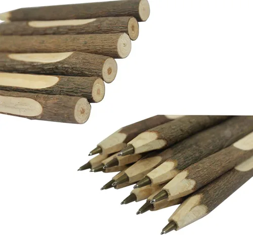 Vista 3 de Bolígrafo de madera hecho a mano, creativo, original, ecológico, estilo largo (aproximadamente 6.7 pulgadas, 6.7 in) - 12 piezas