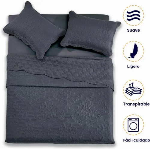 Vista 3 de CHIXIN Juego de colcha cubrecama edredón tamaño Full - Funda de cama ligera - Acolchado ultrasónico - Colcha reversible de 5 piezas - Elegante