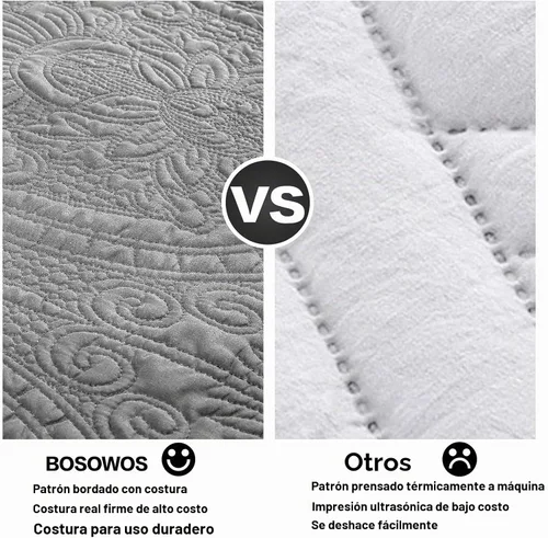 Vista 3 de BOSOWOS Fundas de almohada tamaño Queen de 20 x 30 pulgadas, juego de 2, ultrasuaves y transpirables, fundas de almohada acolchadas para dormir Gris