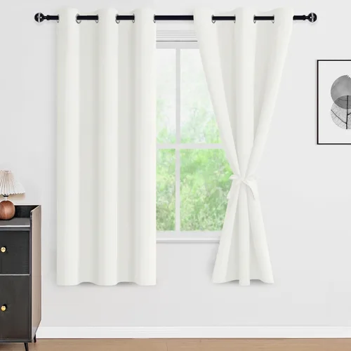 Vista 46 de DWCN - Cortinas 100% opacas para dormitorio con forro negro, cortinas de ventana de doble capa con aislamiento térmico que oscurecen toda la Azul