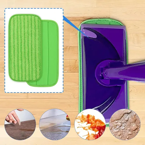 Vista 6 de Almohadillas de microfibra compatibles con Swiffer WetJet, accesorios de repuesto para limpiar suelos de madera dura, almohadillas reutilizables