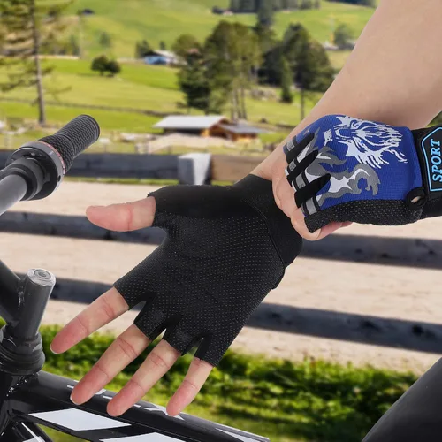 Vista 5 de Accmor Kids Fishing Gloves, Kids Sport Gloves, Kids Cycling Gloves, Children Full Finger Gloves for Cycling Camping Fishing Parkour Outdoor Sports