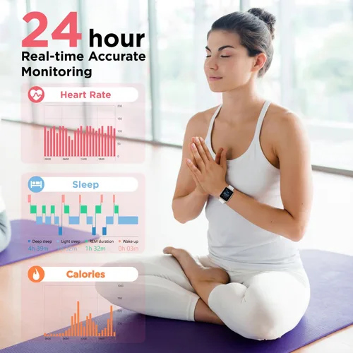 Vista 5 de Motorola Moto Watch 70 - Reloj inteligente Bluetooth de salud y fitness para uso diario, funciones avanzadas de salud, hasta 10 días de duración