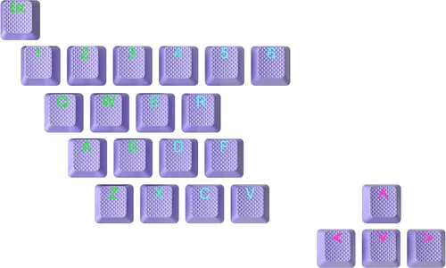 Vista 11 de Ranked Juego de teclas de goma Double Shot translúcido Perfil OEM para teclado mecánico para juegos (negro, 23 teclas)