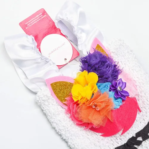 Vista 3 de JerrisApparel Disfraz de unicornio para niñas con diadema