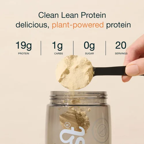 Vista 2 de Nuzest Proteína vegana de guisante en polvo, proteína limpia y magra, 20 porciones de 0.71 onzas de proteína, mezcla de batido de proteína