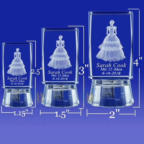 Vista 3 de Sweet 15 Favor 12 piezas personalizado grabado láser cubo recuerdo de fiesta – Quinceañera, Mis XV Años, Mis 15 años, Sweet 16 (2.5 pulgadas de alto)