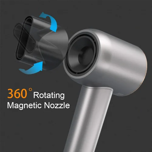 Vista 6 de Secador de pelo – 110000 RPM de alta velocidad sin escobillas motor negativo secador de soplado iónico negativo para secado rápido, secador de pelo