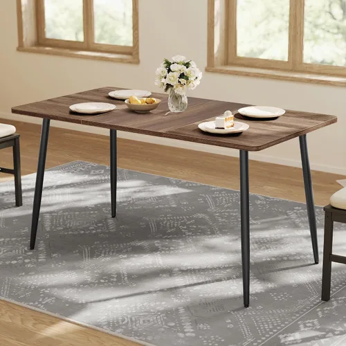 Vista 14 de VASAGLE Colección MAEZO - Mesa de comedor extensible para 4/6/8, mesa de cocina con patas cónicas, transiciones curvas, para comedor, cocina