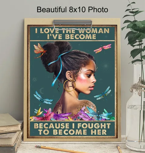 Vista 4 de Arte afroamericano – Inspiración citas positivas Mujeres afroamericanas – Chica afroamericana – Arte de pared de niña negra – Póster motivacional