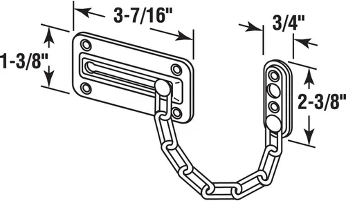 Vista 2 de Defender Security U 10386 - Protector de puerta, tipo cadena de acero, níquel satinado, paquete de 6