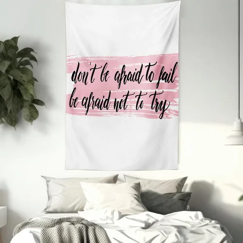 Vista 7 de Ambesonne Tapiz de estilo de vida, impresión artística con texto en inglés «Do Not Be Afraid to Fail Be Afraid to Try Words», para colgar