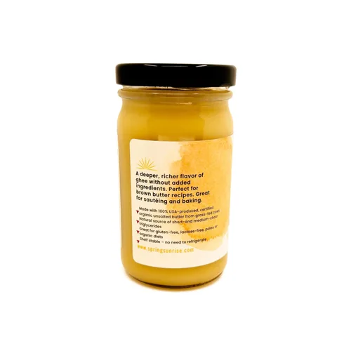 Vista 3 de Spring Sunrise Ghee marrón orgánico alimentado con pasto de 8 onzas Keto