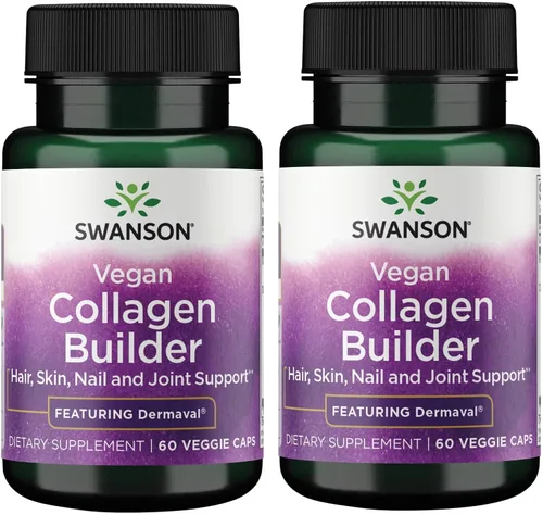 Vista 4 de Swanson Creador de colágeno vegano - Con Dermaval - Cabello y piel, salud de las uñas - 60 cápsulas vegetales