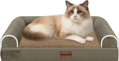 Vista 51 de NANUYA - Cama ortopédica para perros de tamaño mediano/grande, lavable: Camas con almohada para perros de tamaño mediano/grande, sofá de espuma